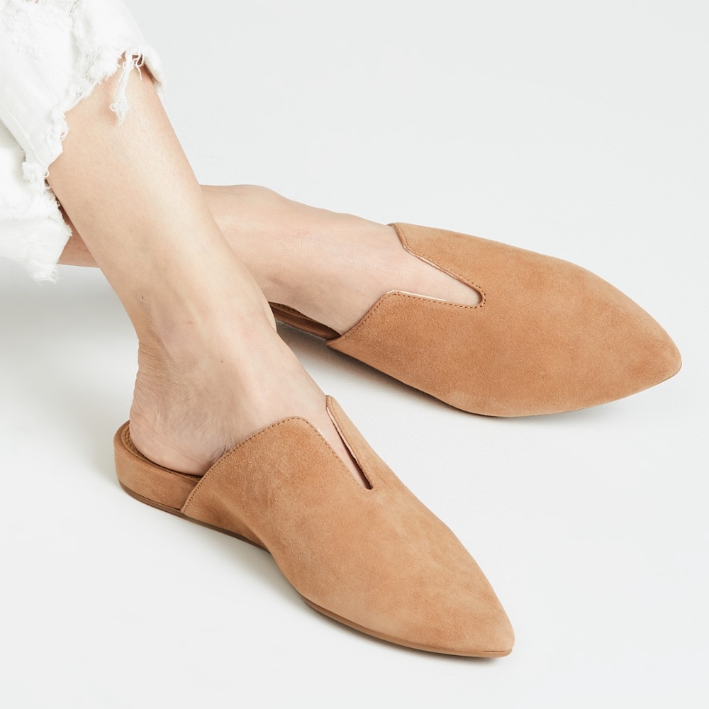 Splendid Nieves Point Toe Mules, Sz 8.5, Light Oak